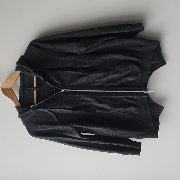 Karen Millen Cropped Zip Knit Hoodie Cardigan - Picture 1 of 9